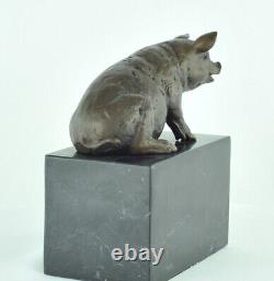 Statue Sculpture Pig Animal Style Art Deco Art Nouveau Solid Bronze