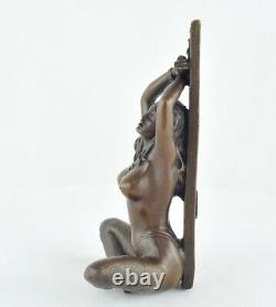 Statue Sculpture Pin-up Sexy Style Art Deco Style Art New Solid Bronze Sign