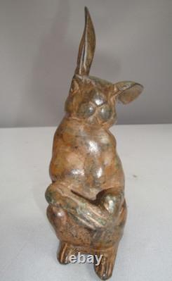 Statue Sculpture Rabbit Hare Animal Hunting Art Deco Style Art Nouveau