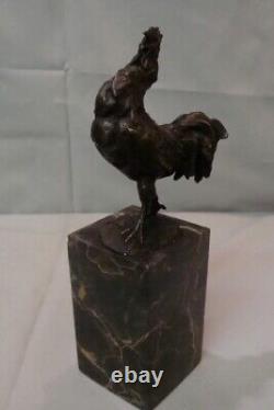 Statue Sculpture Rooster Bird Animalier Style Art Deco Art Nouveau Bronze