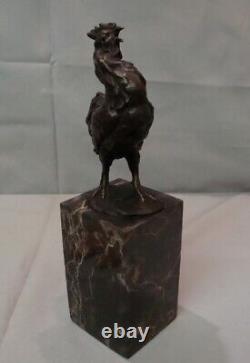 Statue Sculpture Rooster Bird Animalier Style Art Deco Art Nouveau Bronze