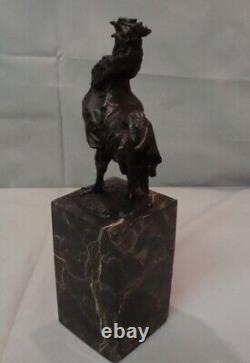 Statue Sculpture Rooster Bird Animalier Style Art Deco Art Nouveau Bronze