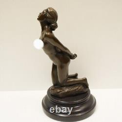 Statue Sculpture Sexy Dancer Pin-up Style Art Deco Style Art Nouveau Bronze