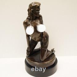 Statue Sculpture Sexy Pin-up Style Art Deco Art Nouveau Bronze