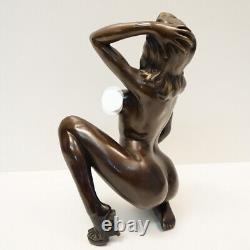 Statue Sculpture Sexy Pin-up Style Demoiselle Art Deco Style Art Nouveau Bronze