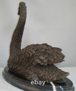 Statue Sculpture Swan Bird Animal Style Art Deco Style Art Nouveau Bronze