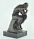 Statue Sculpture The Thinker Art Deco Style Art Nouveau Solid Bronze Sign