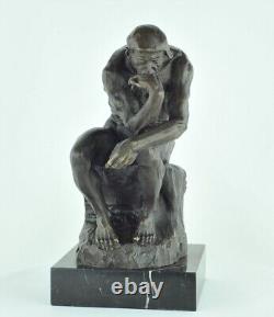 Statue Sculpture The Thinker Art Deco Style Art Nouveau Solid Bronze Sign