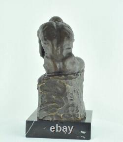 Statue Sculpture The Thinker Art Deco Style Art Nouveau Solid Bronze Sign