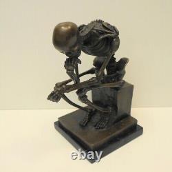 Statue Sculpture The Thinker Large Skeleton Art Deco Style Art Nouveau Style Bro