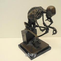 Statue Sculpture The Thinker Large Skeleton Art Deco Style Art Nouveau Style Bro