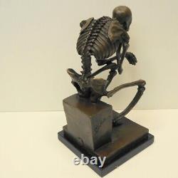 Statue Sculpture The Thinker Large Skeleton Art Deco Style Art Nouveau Style Bro