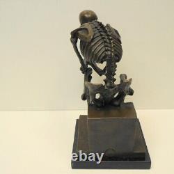 Statue Sculpture The Thinker Large Skeleton Art Deco Style Art Nouveau Style Bro