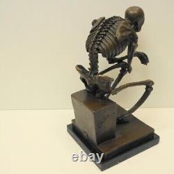 Statue Sculpture The Thinker Large Skeleton Art Deco Style Art Nouveau Style Bro