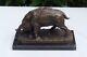 Statue Sculpture Wild Boar Animal Hunting Art Deco Art Nouveau Bronze