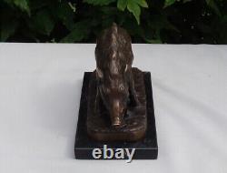 Statue Sculpture Wild Boar Animal Hunting Art Deco Art Nouveau Bronze