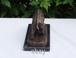 Statue Sculpture Wild Boar Animal Hunting Art Deco Art Nouveau Bronze