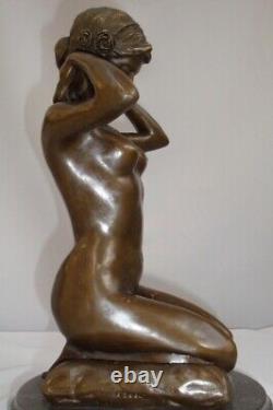 Statue Sculpture Young Woman Nude Sexy Style Art Deco Art Nouveau