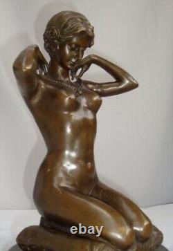 Statue Sculpture Young Woman Nude Sexy Style Art Deco Art Nouveau