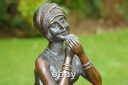 Statue Sculpture Young Woman Pin-up Made Up Art Deco Art Nouveau Style