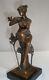 Statue Sculpture Of Nude Maiden Bird In Art Deco Style Art Nouveau Bronze