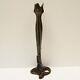 Statue Sculpture Candlestick Art Deco Style Art Nouveau Solid Bronze Signed