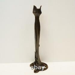 Statue sculpture candlestick Art Deco Style Art Nouveau Solid Bronze Signed