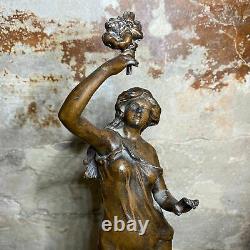 Statuette Signed By Charles Ruchot, Art Nouveau Style, Late 19th Century