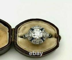 Style Ancien Art Deco Ancien Européen 14k Gold Ring White On 2.1ct Diamond
