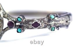 Style Ancien Art Nouveau Bracelet (um 1900) Turquoise & Granadas, Watermark Pattern