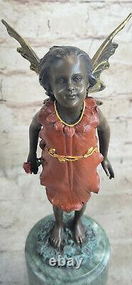 Style Art New Original Signed Milo Fairy Child Bronze Sculpture Statue De