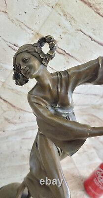 Style Art New Signed Bronze Gypsy Dancer Statue Figure Sculpture From
