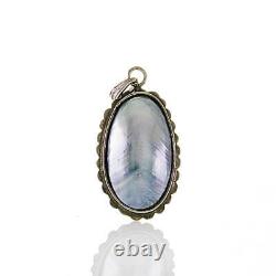 Style Old Decorative High Oval Art New Pendant, Silver 925, Mabe Pearl