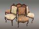 Suite Of Six Chairs Louis Xv Walnut Style