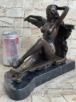Superb Aldo Vitaleh Style Art Nouveau Nude Woman Bronze Sculpture 'Lost' Wax