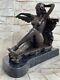 Superb Aldo Vitaleh Style Art Nouveau Nude Woman Bronze Sculpture Lost Wax Open
