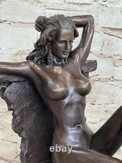 Superb Aldo Vitaleh Style Art Nouveau Nude Woman Bronze Sculpture Lost Wax Open