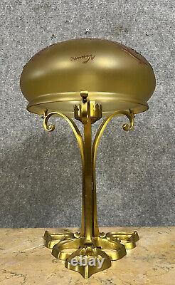 Superb Art Nouveau-style mushroom lamp signed P LUCAS and VIANNE