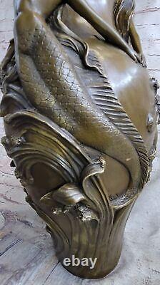 Superb Detailed Art Nouveau Bronze Sculpture Vase French Original Sale