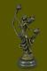 Superb Lady Art Nouveau Candlestick Bronze Classic Figurine