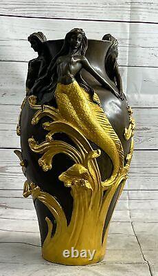 Superbly Detailed Art Nouveau Bronze Sculpture Style Vase Chair Figurine Opener