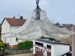 Suspension in the shape of a blown glass flower in Murano style Art Nouveau