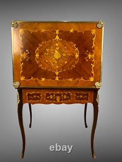 Table A Old Worker Games In Marquetry All Faces Of Louis XV Style