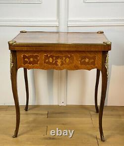 Table A Old Worker Games In Marquetry All Faces Of Louis XV Style