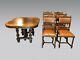 Table And Six Dining Chairs Style Henry Ii Renaissance Walnut 1900