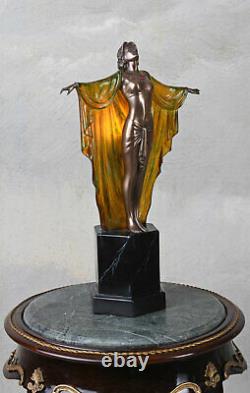 Table Lamp Art Deco Sculpture Tänzeriin 20er Years Style Figure Female