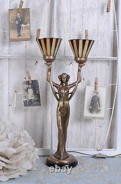 Table Lamp Art New Shade Tiffany Style Woman Sculpture Lamp New