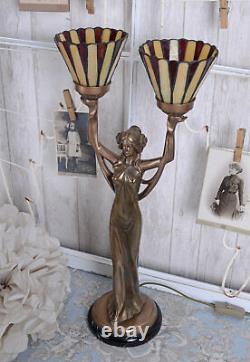 Table Lamp Art New Shade Tiffany Style Woman Sculpture Lamp New