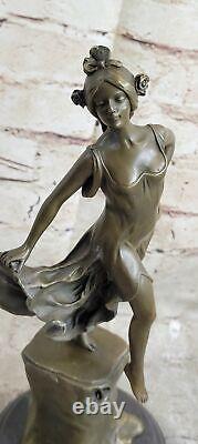 Translation: Graceful Art Nouveau Style Like a Bronze Dancer Sculpture by M. Vallet Nr