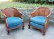 Two Former Chippendale Style Mahogany Armchairs And Caning